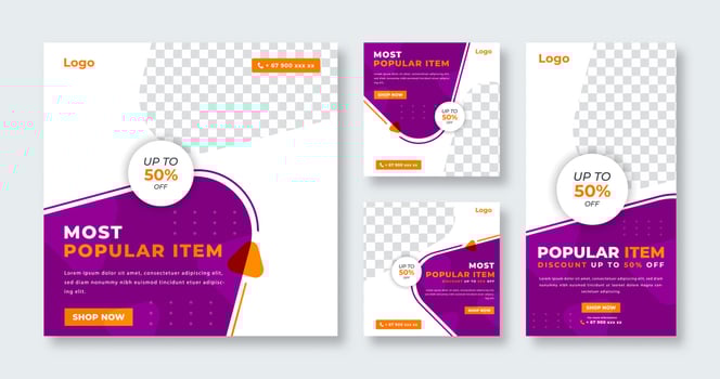Promotional Banner Social Media Post for Online Marketing Promotion Banner, Story and Web Internet Ads Flyer vector