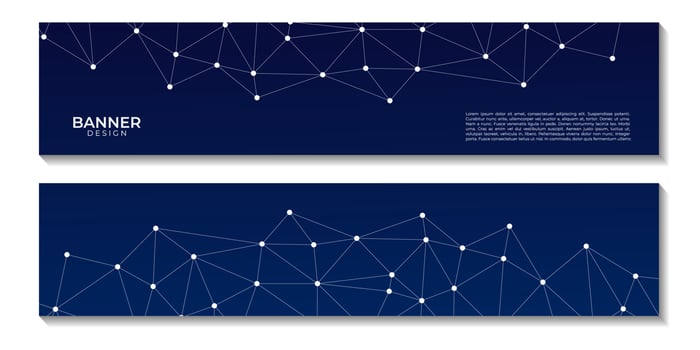 geometric banners background and connecting dots and lines. Global network connection. Digital technology with plexus background. vector