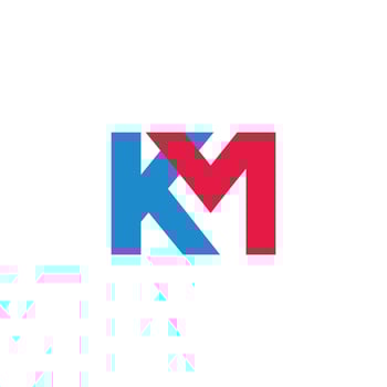letter km linked colorful geometric logo vector