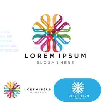 Flower logo. The circular logo. Logo of the flower. Stylized flower. Petals. Simple logo. The brand name  emblem  logo. Mandala. Logo boutique. Logotype for beauty. Logo for flower shop. vector