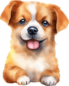 Cute Puppy Dog Watercolor. png