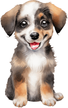 Cute Puppy Dog Watercolor. png