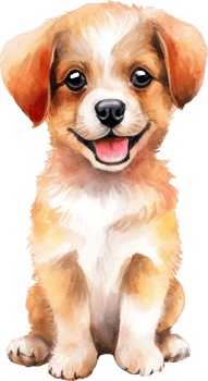 Cute Puppy Dog Watercolor. png