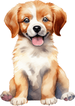 Cute Puppy Dog Watercolor. png