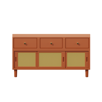 3D wooden TV table png