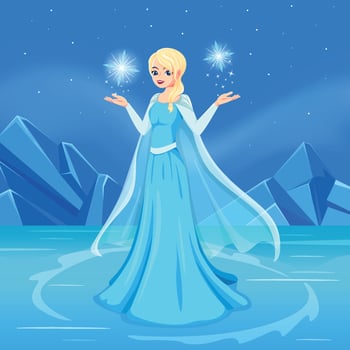 Snow Ice Princess In Winter Landscape Concept vector
