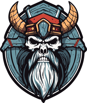 Ancient viking skull warrior artwork for tshirt png