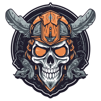 Badass skull warrior design for tshirt png