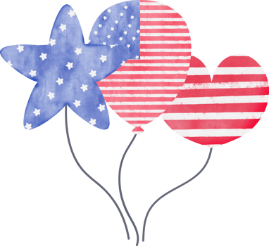 4th of july gnome watercolour clipart png