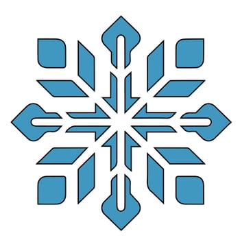 Isolated snowflake vector icon winter decorate ornament
