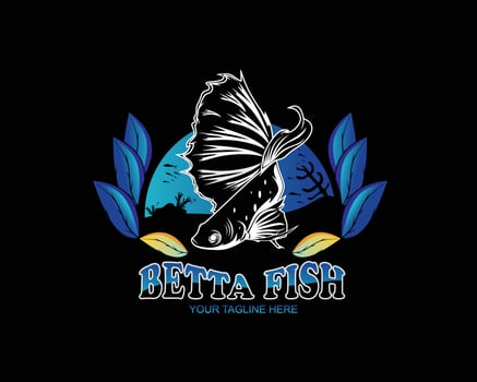 Betta fish mascot logo design vector