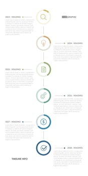 timeline template infographic presentation style display. 6 step vector
