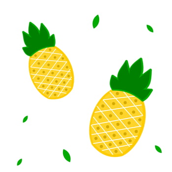 flat and cute pineapple illustration vector