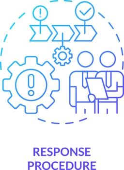 Response procedure blue gradient concept icon. Communication. Crisis management plan component abstract idea thin line illustration. Isolated outline drawing vector