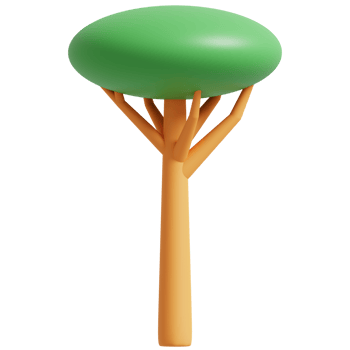 3D Green Tree.3d render illustration. png
