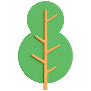 3D Green Tree. 3d render illustration. png