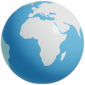Earth globe 3d icon. 3d rendering illustration. png