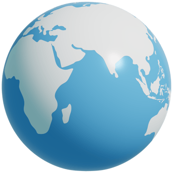 Earth globe 3d icon. 3d rendering illustration. png