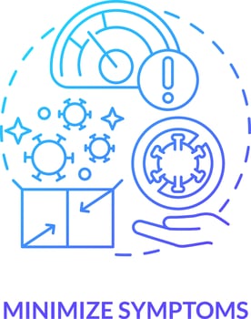 Minimize symptoms blue gradient concept icon. Treatment. Goal of chronic disease management abstract idea thin line illustration. Isolated outline drawing vector