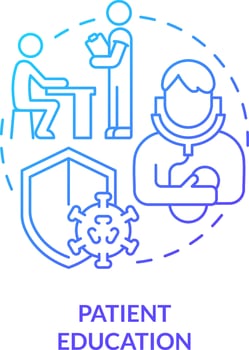 Patient education blue gradient concept icon. Illness awareness. Chronic disease management abstract idea thin line illustration. Isolated outline drawing vector