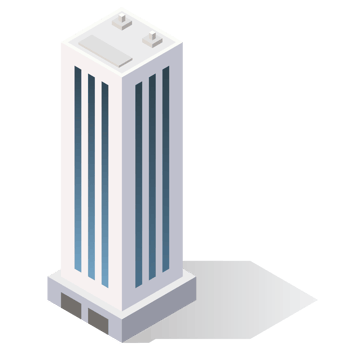 Skyrise isometric building illustration png