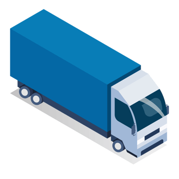 Blue Cargo Truck transportation in isometric view png