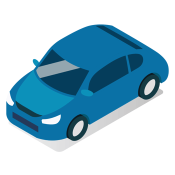 Isometric blue car png