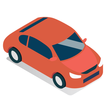 Isometric red car png