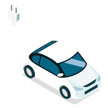 Isometric electric car EV car png