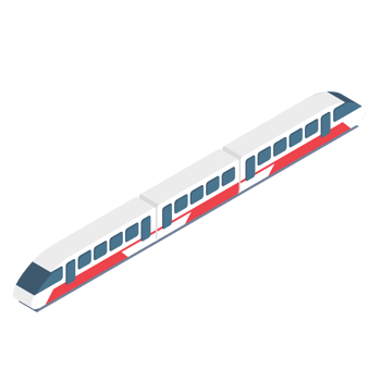 Isometric Modern High Speed Train png