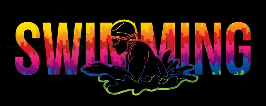 Colorful Swimming Sport Text Design vector