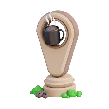 3d illustration location coffee shop png