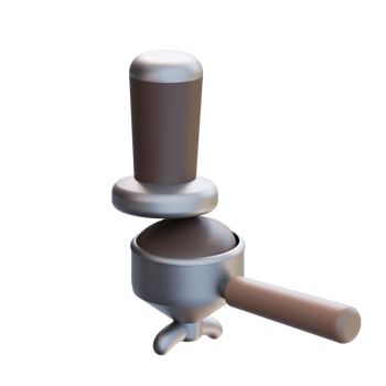 3d illustration portofilter and espresso tamper png