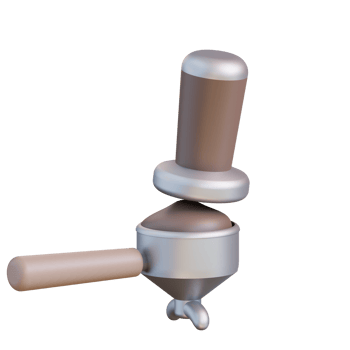 3d illustration portofilter and espresso tamper png