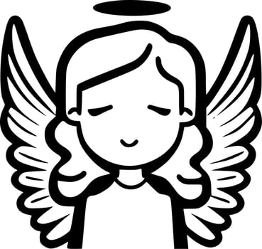 Angel - Minimalist and Flat Logo - Vector illustration