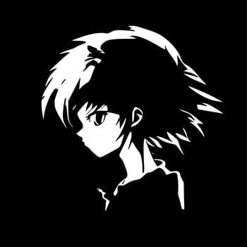 Anime, Black and White Vector illustration