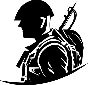 Army, Minimalist and Simple Silhouette - Vector illustration