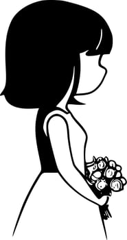 Bridesmaid, Minimalist and Simple Silhouette - Vector illustration