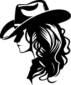 Cowgirl - Minimalist and Flat Logo - Vector illustration