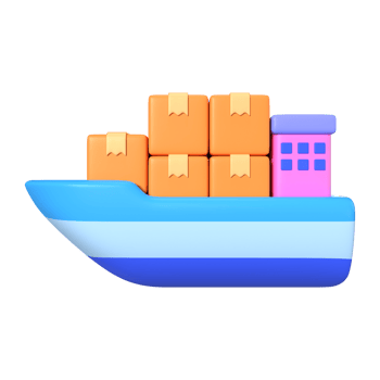 Cargo Ship 3D Illustration Icon png