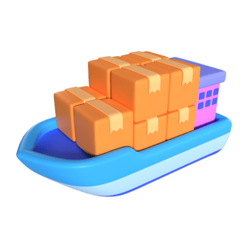 Cargo Ship 3D Illustration Icon png