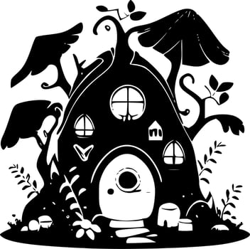 Fairy House - High Quality Vector Logo - Vector illustration ideal for T-shirt graphic