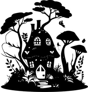 Fairy House - High Quality Vector Logo - Vector illustration ideal for T-shirt graphic