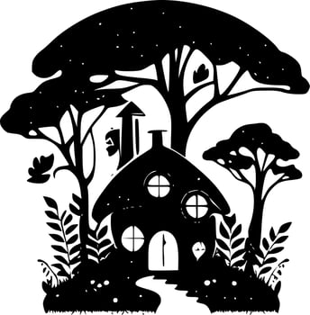 Fairy House - Minimalist and Flat Logo - Vector illustration