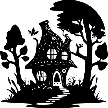 Fairy House - High Quality Vector Logo - Vector illustration ideal for T-shirt graphic