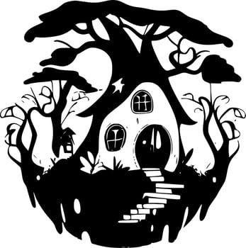 Fairy House - High Quality Vector Logo - Vector illustration ideal for T-shirt graphic