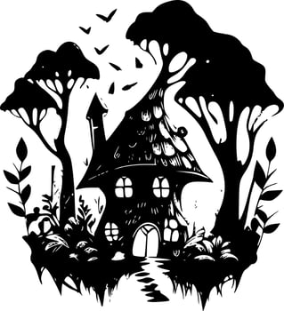 Fairy House - Minimalist and Flat Logo - Vector illustration