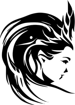 Fantasy, Black and White Vector illustration