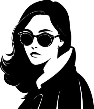 Fashion Girl, Black and White Vector illustration