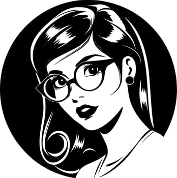 Fashion Girl, Black and White Vector illustration